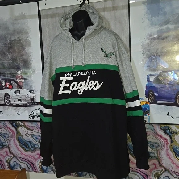 Mitchell & Ness NFL Throwback Philadelphia Eagles Hoodie 4XLT – Rare Big & Tall Sweatshirts & Hoodies